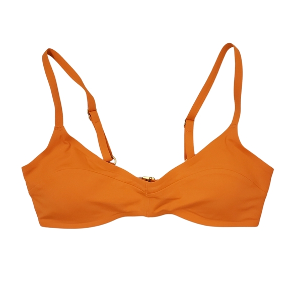 L SPACE Women's Fused Alec Bikini Swimsuit Top Tangerine NWT! - Picture 1 of 2